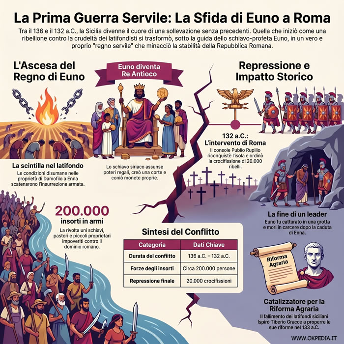 infografica della prima guerra servile (rivolta di Euno)
