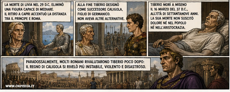 la morte di Tiberio