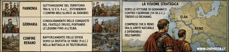 la carriera militare di Tiberio