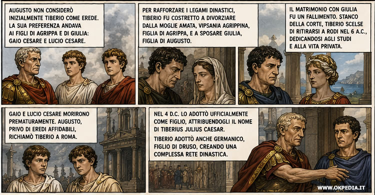 la difficile successione di Tiberio