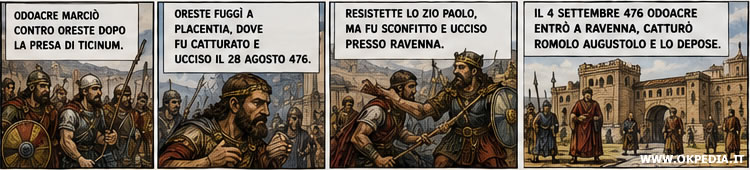 la morte di Oreste e la deposizione di Romolo Augustolo