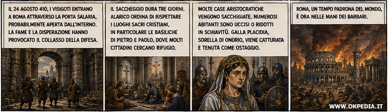 il sacco di Roma del 410 da parte dei visigoti di Alarico