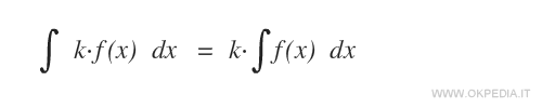 la seconda proprietà di linearità dell'integrale indefinito