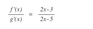 la derivata della funzione al numeratore e al denominatore