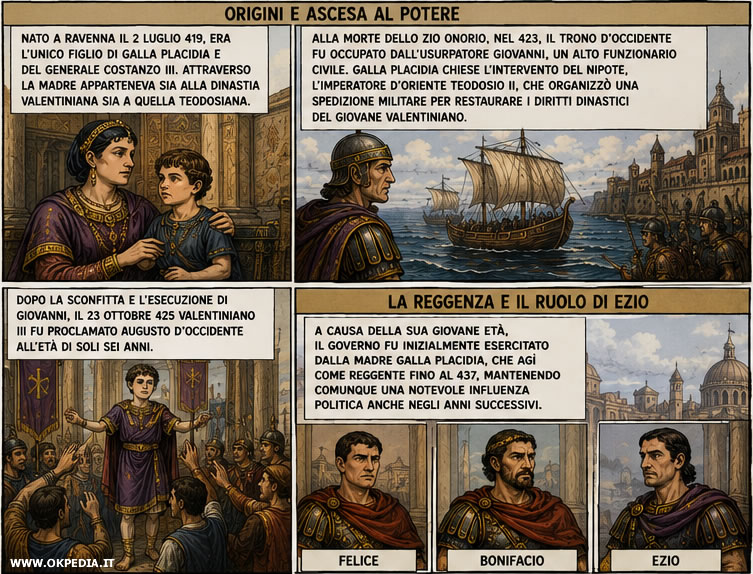 le origini e l'ascesa al trono di Valeriniano III